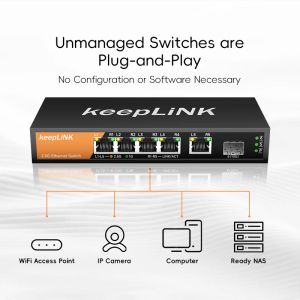 5-Port Multi-Gigabit 2.5Gbps Unmanaged Plug and Play Network Ethernet 2.5G Switch