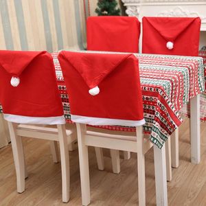 Chair Covers Christmas Cover Red Non-woven Table Decoration Dining Seat Party Supplies