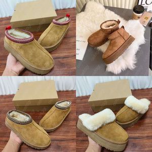 Tazz Women Tasman Slippers Fur for Men Classic Mustard Seed Ultra Mini Platform Designer Slip-on Suede Wool Australian Boots Warm Indoor Shoes 35-44 S