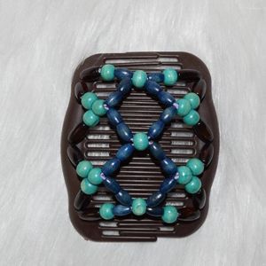 Hair Clips Two Blue Wooden Beads Magic Comb 20 Pcs/lot Classical Easy To Use Professional Lady Tidy Up