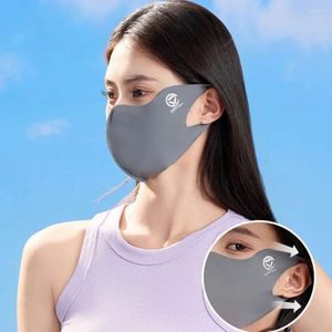 Lenços Protetor Solar Rosto Lenço De Seda Máscara Respirável Verão Cor Sólida Gini UV Proteção Véu Capa Esportes