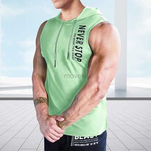 Men's T-Shirts Summer Large Size Mens T-shirt Sleeveless Bottom Shirt Fitness Bottom Shirt Men Muscle Bodybuilding Vest T-shirt New Sportswear 2443