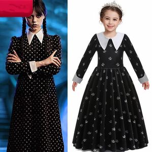 Children floral printed long dresses kids patchwork color lapel long sleeve cosplay party dress girls princess clothes Z1763