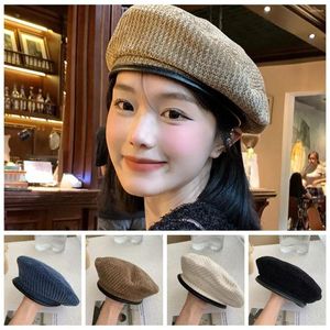 Berets British Style Beret Retro Maillard Cap Octagonal Hat Korean Cotton Painter Streetwear