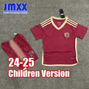 JMXX 24-25ベネズエラチャイルドサッカージャージーキットキッドユニフォームジャージーフットボールシャツ2024 2025トップアンドショーツ子供バージョン