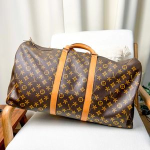 10a Keepall 45 50 55 TOUS TOTE Bagaż Bagaż męska M41424 Designerowa weekendowa torba krzyżowa luksurys Brązowa skóra skóra duża pojemność torby na ramię