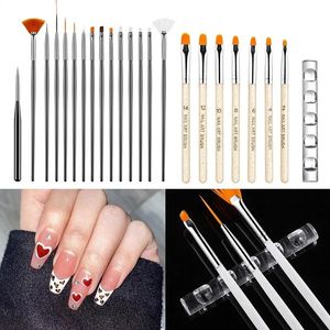 2022 Multiple nail art nail brush Design Tip Drawing Carving Dotting Nail Pen Builder Flat Liner Acrylic Gel Polish Manicure- for nail pen accessories