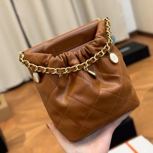 French Classic Mini Designer Crossbody Bag Tote Luxury Fashion Diamond Pattern Double Letter Quilted Shoulder Genuine Leather Large Capacity Brown Handbag