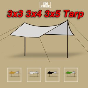 Barınaklar UltraLight Camp Menzili 3x3 Güneşlik Gölgelik Su Geçirmez Dış Mekan Kampı Tartışma 3x4 Güneş Barınağı Çadır Flysheet 3x5 Hamak Sinek Sayfası