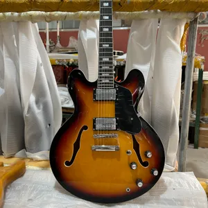 335 Elektro Gitar, Vintage Sunburst Rengi, Yarı İçi Boş Gövde, Gülağacı Klavye, 6 Dizeler Guitarra Hollow Vücut Gitar Sağ