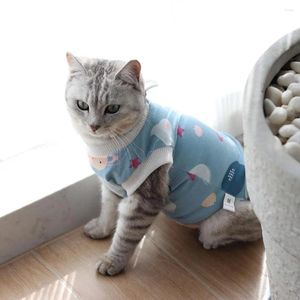 Trajes de gatos A acolhedora de esterilização de animais de estimação de textura macia padrão de desenho animado anti-arranhão prevenir infecção