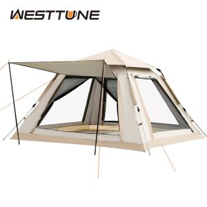 Abrigos Westtune Pop Up Tendas para camping 34/58 pessoas Configuração automática Tenda familiar à prova d'água para viagens ao ar livre, caminhadas, mochila