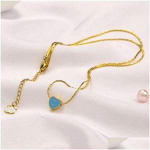 Pendant Necklaces 20Style Designer For Women Elegant Letter Necklace Highly Quality Choker Chains Jewelry Accessories Plated Gold Drop Otvse