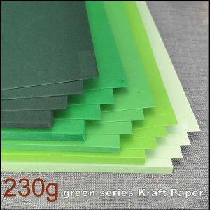 Carte A4 A3 230GSM 25/50 fogli Verde Castolo duro Scrapbook fai -da -da -te Kraft Paper Paper Series Verde Spesso Castolo chiaro verde chiaro