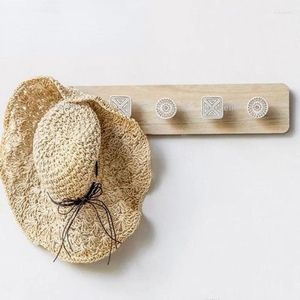 Ganchos de crochê de crochê cabides de organizadoras decoração de casa decoração de quarto de dormitório nórdico gancho de parede de madeira chapéu de chapéu de chave