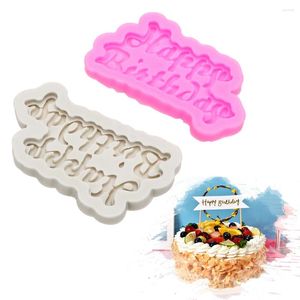 Backformen Gelee Schokoladenform Essbar Fondant Geburtstagstorte Dekoration Werkzeug Form 3D Happy Letters Form Silikon