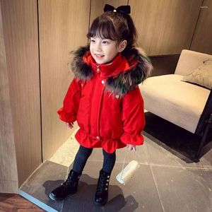 Down Coat Arrival Hooded Parkas For Girls Winter Children Jackets Outerwear Red Color Kids Clothes Little Girl Outwear