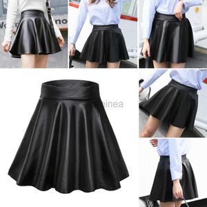Urban Sexy Dresses Women Faux Leather Skirts High Waist Elastic Mini Short Skirt Multipurpose For Skater Work Nightclub 2443