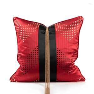 Kudde Red Home Drecor Tassel For Living Decorative Covernordic Green Cover 45x45cm Car S Throw Pillows