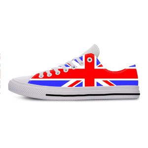 SCARPE UK England Union Jack British Gran Bretagna Flag Casualmente Scarpe Casualmente Sneaker da donna con stampa 3D trasparente