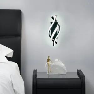 Wall Lamp Indoor Light Curved Design Bedside 3000K Living Room Background 1280LM Minimalist Modern For Bedroom