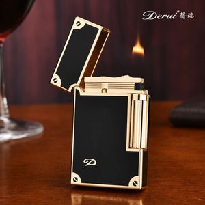 High-end Exquisite Derui Lang Sound Lighter Metal Refillable Without Gas Side-slip Lighter Gadgets for Men as A Good Gift for Father
