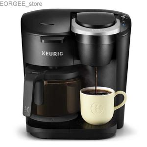 コーヒーメーカーKeurig K-Duo EssentialsブラックシングルサービングKカップポッドコーヒーマシンブラックY240403