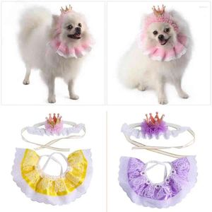 Hundkläder Creative Princess Crown Cat Accessories Party Supplies Puppies Hat NeckerChief Pet Headbon