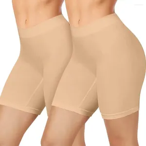 Women's Panties 2pcs Yoga Legging Boy Shorts Underwear Anti Chafing Soft Biker Short Plus Safety Pants