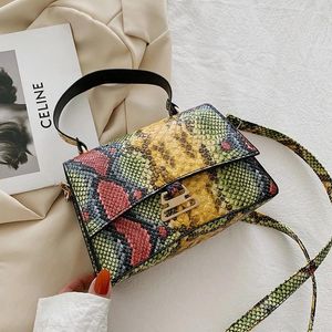 Bag Fashion Animal Snake Printed Crossbody Handbag Totes Women Casual PU Leather Portable Handle Shoulder Purse Female B042