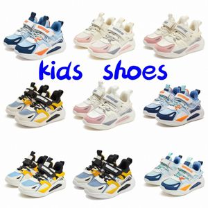 靴スニーカーカジュアルボーイズ女の子トレンディキッズブラックスカイブルーピンクの白い靴サイズ27-38 W6GP＃