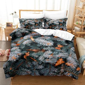 Sängkläder sätter 3st Plant Home Bedclothes Super King Cover Pudowcase Comporter Textiles Set Däcke