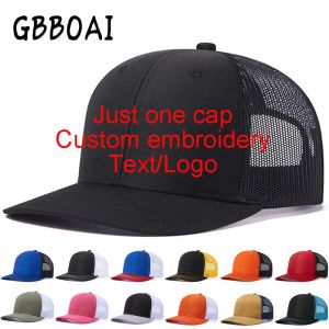 Softball Custom Embroidery Logo Baseball Cap Summer Breakable Net Tom Truck Caps Men's Women Text Letter Richardson Hats Custom Logo