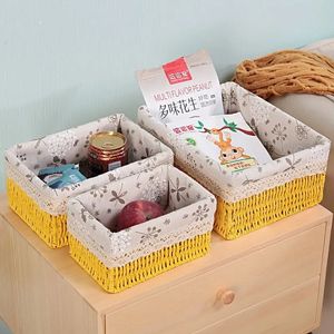 new 2024 3 Sizes/Set Handmade Straw Storage Baskets Household Items Snacks Fruit Debris Cosmetic Laundry Finishing Storage Basket for for