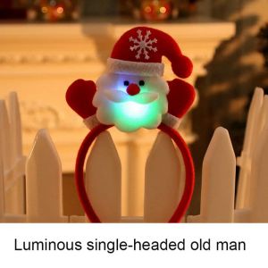 Yeni Noel Kafa Bandı Santa Claus geyik boynuzları çocuklar yetişkin şapkalar LED parlayan süsler Noel dekorasyonlar partisi