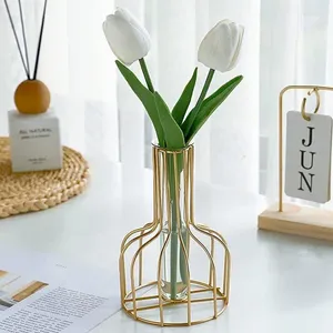 Вазы металлическая цветочная стенда ваза столовая столовая стойка для событий стойка дома творческий сингл для розы