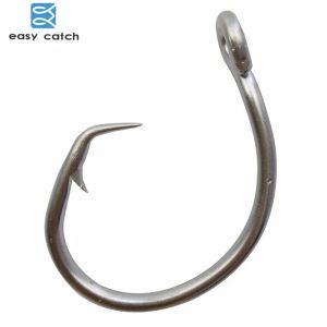 Fishhooks Easy Catch 50st 39960 Rostfritt stål Vit Offset Tuna Circle Bait Fishing Hook Storlek 8/0 9/0 10/0 11/0 12/0 13/0 14/0 15/0