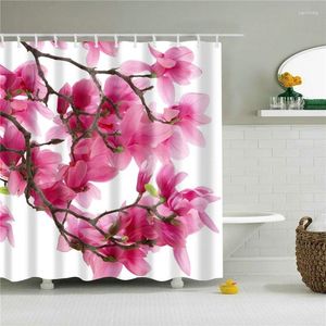 Shower Curtains Flowers Birds Print Waterproof Polyester Cloth Leaves Plant Bathroom Curtain With Hooks Bath Room Screen