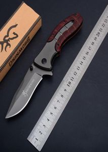 Browning X47 Titanio Tactico pieghevole per coltello pieghevole pinna da campeggio all'aperto caccia al coltello da tasca sopravvivenza manico in legno etilità militare ED3325987