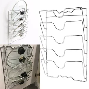 Kitchen Storage Multi Functional Supplies Pot Cover Rack Wall Mounted Cutting Board Sink Space