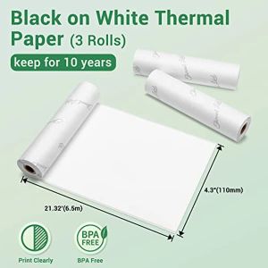 Papier Phomemo 110 mm White Nieodhezyjny papier termiczny biały papier termiczny do Phomemo M04S/M04AS Przenośna drukarka termiczna