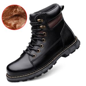 Stiefel Männer Schneestiefel 2021 Neue Winter Baumwollschuhe Outdoor Wandersport und Knöchel Lederstiefel Herren -Wasserdichte Stiefel warme Stiefel warme Stiefel