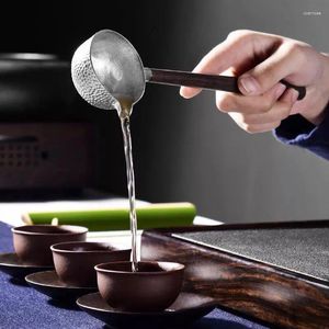 TEA SCOOTS SOLID TRÄ Långt handtag Pure Tin Hammer Mönstersked Pot Vintage Japanese Ceremony redskap