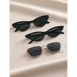 3pcs Women Classic Cat Eye&geometric Frame Vintage Fashion Glasses for Outdoor Travel Beach Party Daily Life Accessories.