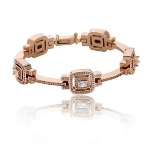 Bracciale per baguette ghiacciato per un braccialetto per donne uomini in oro sier zircone glass bracciali di ottone quotidiano hip-hop gioiello goccia di pesca a goccia dhmyl dhmyl