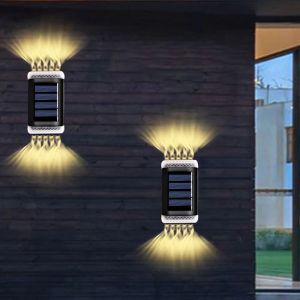 LED Solar Wall Light Outdorood Waterproof Lampa Solar Fence Deck Garden Patio Pathway Schody Street Landscape Dekoracja balkonu