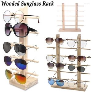 Ganci multi strati per occhiali da sole in legno Scaffali a portata di occhiali mostrano supporto per gioielli per coppie occhiali vetrina