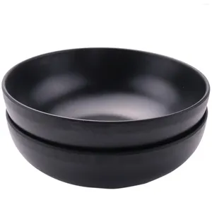 Zestawy naczyń obiadowych 2PCS w stylu japońskim miski ramen stylowy kontener czarny makaron imitacja porcelanowa miska