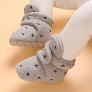 Boots Born Shoes Stars Snow Plush Cotton Soft Sole Infant Kids Boys Girls Warm Toddler