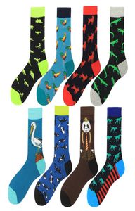 Marke Flut Qualität Männer Glücklich Socken Kreative Cartoon Tier Kran Panda Krokodil Socken Gekämmte Baumwolle Straße Socken 2pcs1pairs6604840